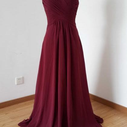 Niulatu A line Sweetheart Burgundy Chiffon Vacation Dress Long Birthday Dresses SD0010 main image 1